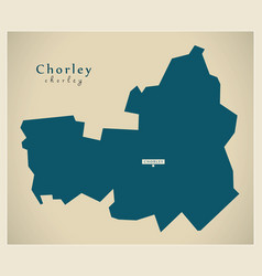 Modern Map - Chorley District Of Lancashire