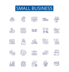 Small Business Line Icons Signs Set Design