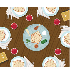 Traditional Passover Table With Passover Plate