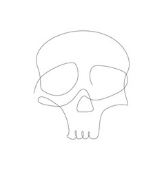 Halloween One Line Skull Element Outline Jolly