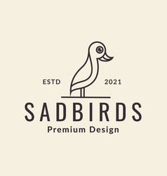 Line Sad Duckling Logo Design Graphic Symbol Icon