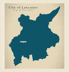 Modern Map - City Of Lancashire County England Uk