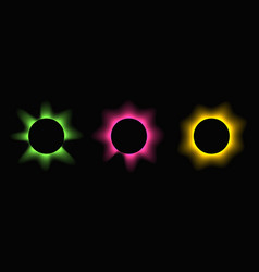 Set Of Circle Illuminate Light Frames With Color