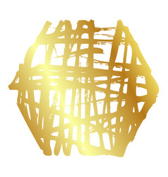 Simple Hand Draw Sketch Golden Or Gold Hexagon