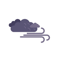 Storm Wind Cloud Icon Flat Rain Forecast