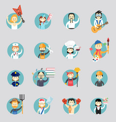 Badges With Avatars Different Professions