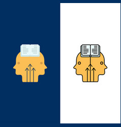 Mind Reading Programming Man Icons Flat And Line