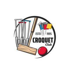 Croquet Sport Club Vintage Round Icon Or Symbol