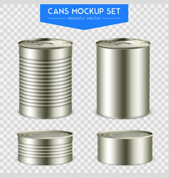 Realistic Cylindrical Cans Mockup Set