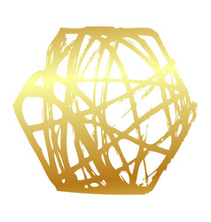 Simple Hand Draw Sketch Golden Or Gold Hexagon