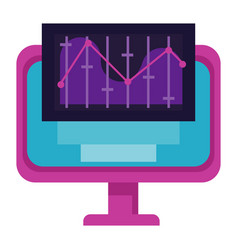 Desktop With Statistics Graphic