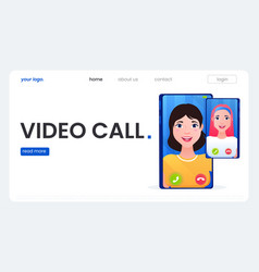 Video Call Banner Online Talking With Girl