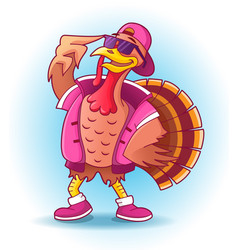 Cool Turkey In Sunglasses And Cap Thanksgiving