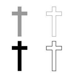 Cross Set Icon Grey Black Color Image Solid Fill