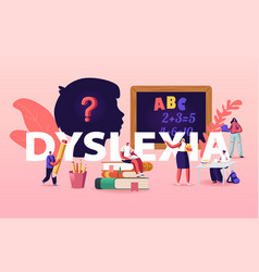 Dyslexia Disorder Kids Characters Listen Teacher