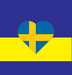 Heart Painted In The Colors Of Flag Sweden