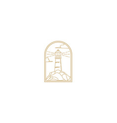 Lighthouse Logo Line Art Design