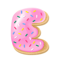 Pink Letter E From Donut Alphabet