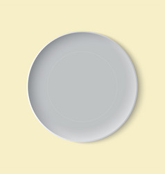 Realistic Gray Plate Top View Food Showcase