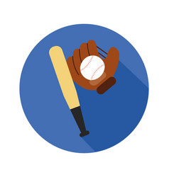 Baseball Sport Equipment - Blue Background Flat