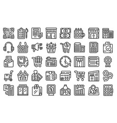 Consumer Shop Icons Set Outline Street