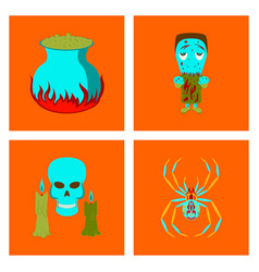 Assembly Flat Potion Cauldron Zombie Men Spider