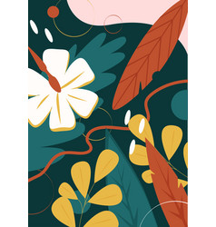 Floral Abstract Boho Pattern With Flowers Leaf