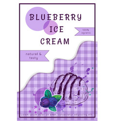 Blueberry Ice Cream Label Design One Scoop