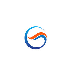 Round wave circle water logo Royalty Free Vector Image