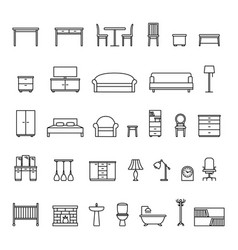 Set Of Home Furniture Icons