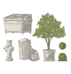 City Park Furniture Set Labels