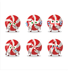 Red Candy Cartoon Character With Sad Expression