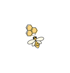 Bee Honey Logo Design Concept Isolated On White