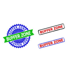 Buffer Zone Rosette And Rectangle Bicolor Badges