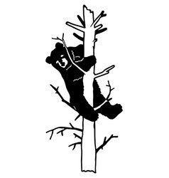 Cute Bear Climbing Tree Silhouette Bear Cub Icon