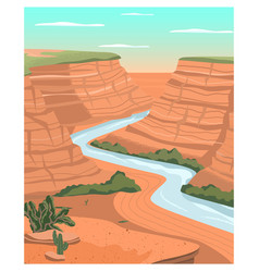 Grand Canyon With River Stream Landscape