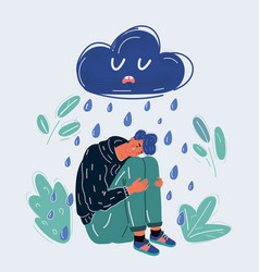 Cry Man Under Rainy Cloud