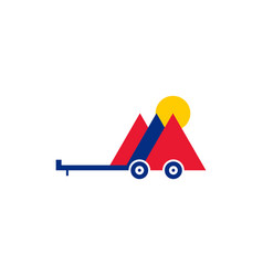 Mountain With Rental Truck Logo Adventure Car