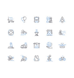 Sojourn Line Icons Collection Travel Rest