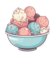 Bowl With Ice Cream Scoops Cold Dessert