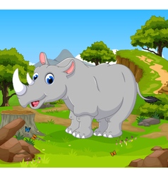 Cartoon rhino for you design Royalty Free Vector Image