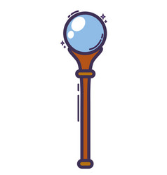 Isolated Colored Wizard Staff Magic Icon