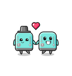 Toaster Cartoon Character Couple With Fall