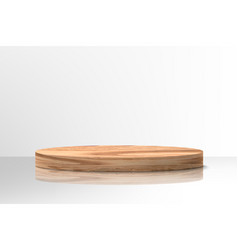 Wooden Pedestal Or Podium Realistic Wood Platform