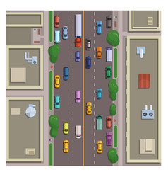 City Street Top View Road Traffic Cars