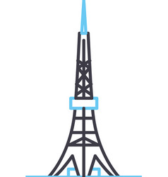 Tokyo Tower Line Icon Outline Symbol