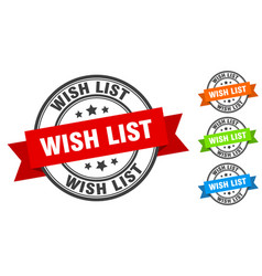 Wish List Stamp Round Band Sign Set Label