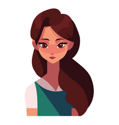 Young Woman Long Hair Character