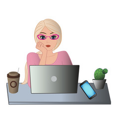 Young Woman With Laptop Working Remotely2