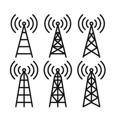 Antenna Icon Set Radio Tower Icons